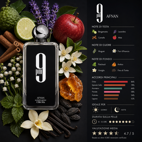 Afnan 9 PM - Eau de Parfum Uomo 100ml