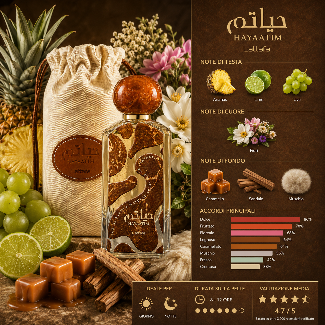 Lattafa Hayaatim - Eau de Parfum Donna 100ml